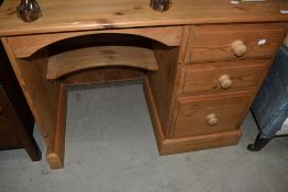 A modern pine dressing table , having drawer pedestal