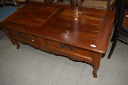 A modern coffee table, with drawers on cabriole legs, w 120cm