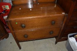 A 1930's oak dressing chest, w 84cm