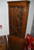 A late C20th reproduction full height corner display cabinet