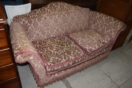 A period style settee having shaped back, width approx. 180cm