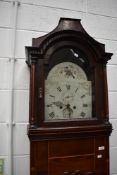 A C19th composite mahogany Longcase clock, having earlier top and later trunk base, with inlay