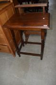 An early C20th oak twist lag occasional table