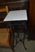 A mid C20th wrought iron plant stand