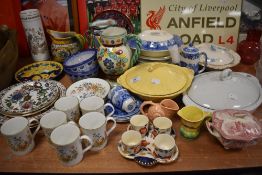 A miscellany of ceramics,egg cup set,tureens,jugs,vases, plates and similar amongst the lot.