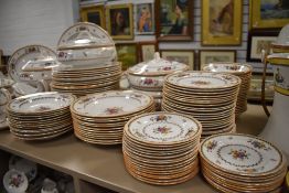 An extensive collection of Spode in the Rockingham pattern.plates, platters, tureens and more