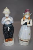 A large selection of Staffordshire flat back figures,spill vases and similar including woman with