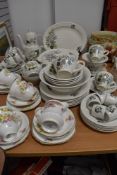 A mixed lot of ceramics including Woods, Diamond china and more, predominantly mid century, cups and