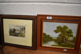 An early 20th century print of Kendal from the castle and an oil on board signed Wilson.