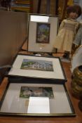 A selection of Macclesfield silk woven and screen printed images including Paragon fine arts