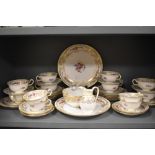 A collection of Copeland Spode dinner service including twelve cups and saucers,nine side plates,