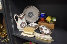 A collection of Davenport 'Dresden star', also a dressing table set and a set of colourful coffee