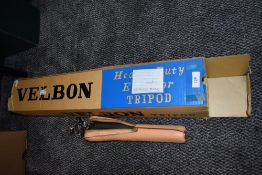 A vintage Velbon tripod and similar.