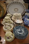 A mixture of ceramics including Royal Worcester 'Bachanal' plates having delicate grape vine