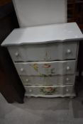 A modern French painted style chest of four drawers