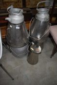 A selection of aluminium cream churns etc