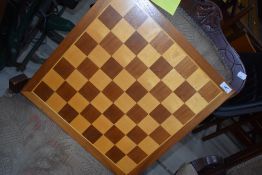 A hardwood chess board