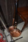 Two 19th Century copper warming pans