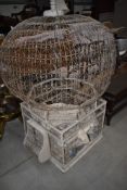 A large ornate bird cage, approx 135cm high