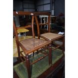 A pair of Victorian cane seated bedroom chairs