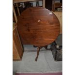 A 19th Century mahogany pedestal table having circular top, diameter approx. 90cm