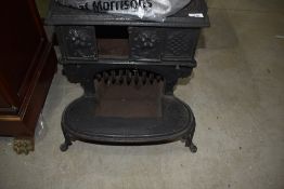 A small cast iron stove