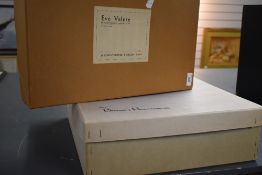A 1960s cream two piece dress suit in boxes having Eve Valere label, also included is a hat of a