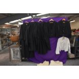 A selection of gents vintage and antique clothing including clerical gowns, naval, Scottish