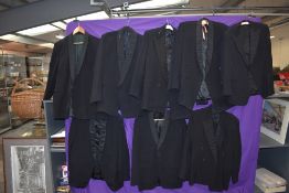 A collection of gents dinner jackets, predominantly 1950s and 60s, mixed sizes,including Dunn and