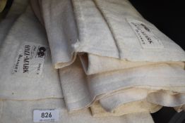 A pair of cream wool CC41 labelled utility blankets.