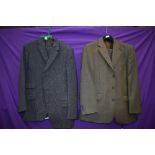 A gents 1960s blue fine worsted Dunn and co suit and a more modern James Barry jacket and a set of