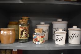 A selection of kitchen and baking storage jars