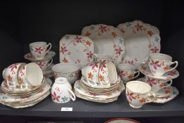 A part tea service by Foley china patt no 507 in good condition