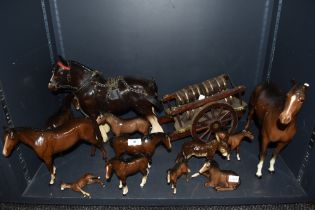 A selection of figure studies of horses including Beswick and similar some AF
