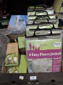 A selection of gardening and bird feeding items including plant frost jackets