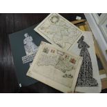 A selection of screen prints including religious and heraldry interest