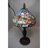 A modern leaded light Tiffany style table lamp