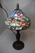 A modern leaded light Tiffany style table lamp