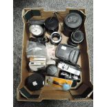 A selection of camera equipment and lens including Tokina Olympus and Pentax