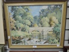 An oil painting on board I Christopherson River Dee signed and attributed verso 34 x 44cm plus