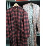 Two vintage dressing gowns including Tootal with bright paisley pattern.