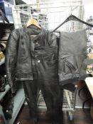 A Bellstaff motor cycle jacket and two pairs of similar leather pants