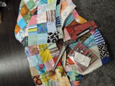 A patchwork quilt and similar hardware items