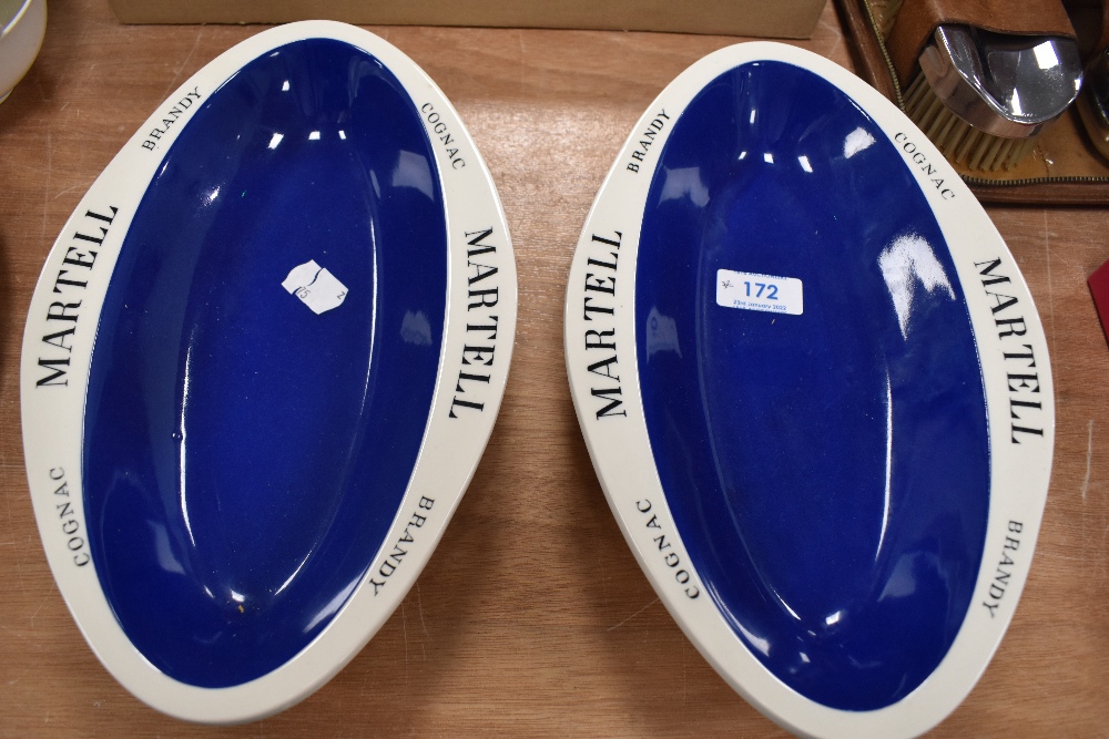 A pair of advertising dishes for Martell cognac brandy