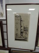 An etching, artist proof, after Samuel Chamberlain, In Sienna Italy, signed and attributed verso,