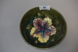 A vintage Moorcroft Hibiscus footed bowl,around 1950s.