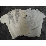 Two ladies vintage white blouses