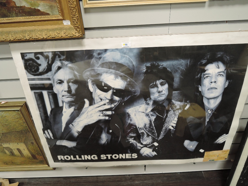 A large Rolling Stones poster 2003 with ticket - measures 100 x 70 cm