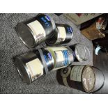 Six tins of neutral colour decorators emulsion including Farrow and Ball