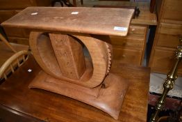 A Ethnic style hardwood stool or side table